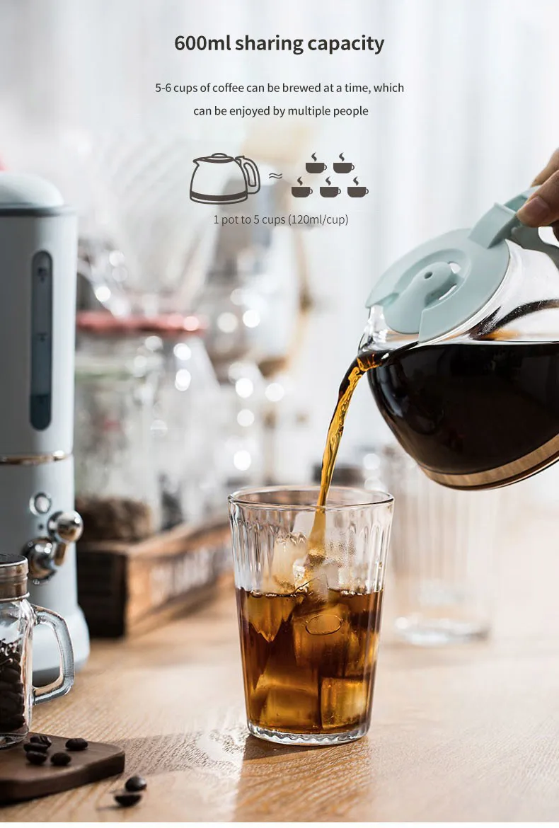 Mini cafeteira americana, gotejamento automático pequeno doméstico,