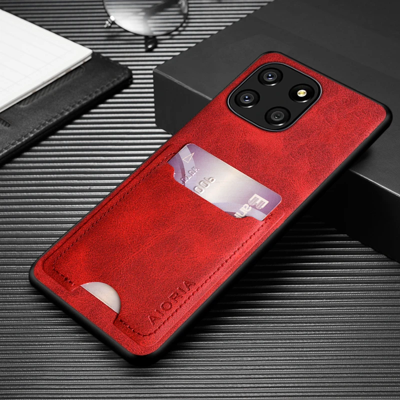Honor X8 X6 4G 5G 카드홀더 지갑 뒷면 PU 가죽 휴대폰 커버 케이스, Honor x8 4g 5g 케이스