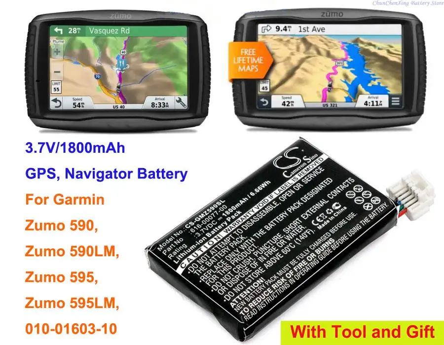 Tag ud træk uld over øjnene T Cameron Sino 1800mah Gps, Navigator Battery For Garmin Zumo 590, Zumo 590lm,  Zumo 595, Zumo 595lm, 010-01603-10 - Digital Batteries - AliExpress