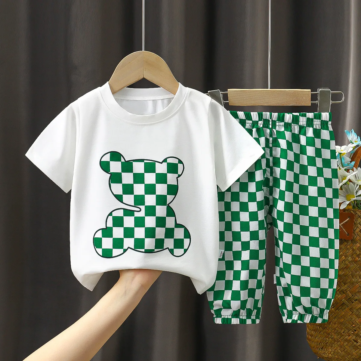 

Summer Kids Clothing Sets New Baby Boys Girl Bear Cartoon Cotton Short Sleeve T-Shirt + Shorts 2pcs Tracksuits Child Loungewear
