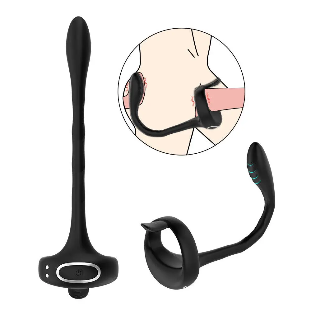 

9-Frequency Vibrating Penis Ring With Vibrating Anal Plug locked Semen Delaying Ejaculation Stimulating Anus Prostate Massager