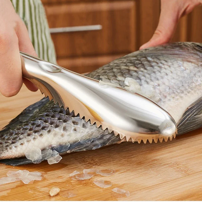 Stainless Steel Fish Skin Brush Scaler For Seafood CleaningTools Fish Skin Brush Scraping Scale Peeler Kitchen Accessorie