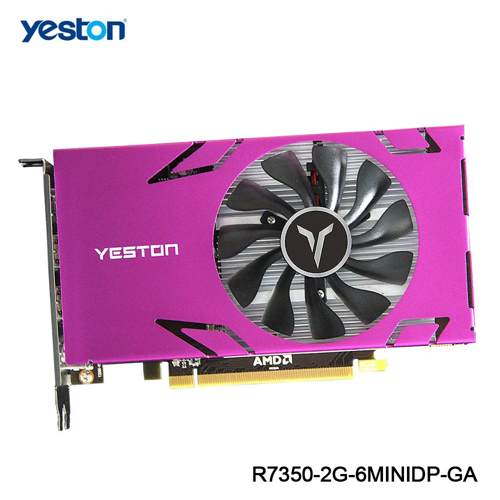 Yeston Radeon R7 350 GPU 2GB GDDR5 128bit 750/4000MHz Gaming Desktop computer PC Video Graphics Cards Mini DP X6 simultaneously gaming card for pc