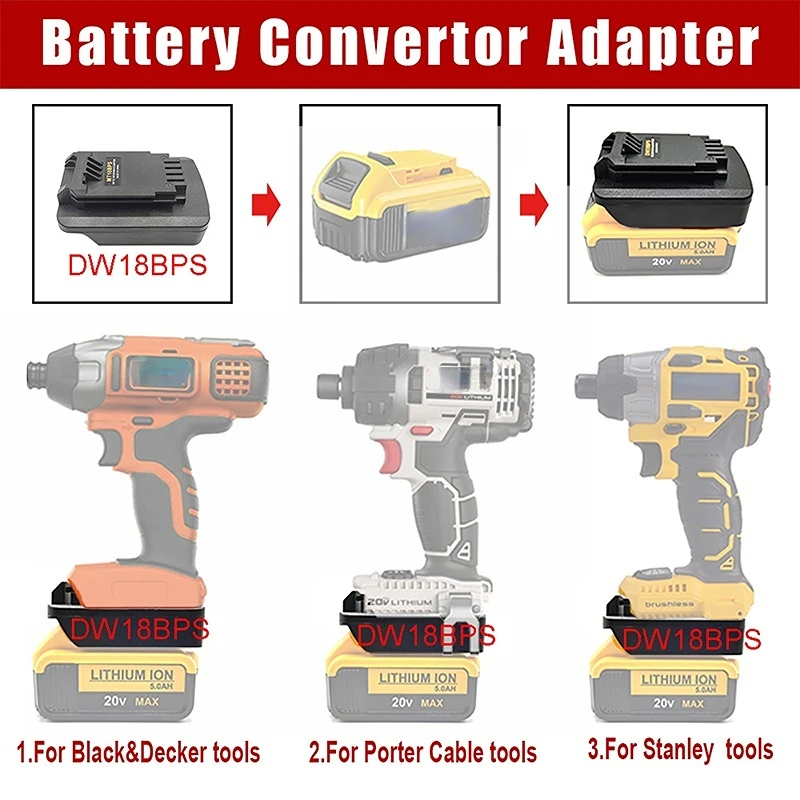 Black Decker 20v Battery Adapter Dewalt  Battery Convert Adapter Black  Decker - Power Tool Accessories - Aliexpress