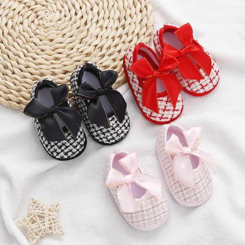 Cute Shoes For 0-1 Years old Baby Girls Soft Sole First Walkers Footwear Floral Bowknot Cozy Cotton Shoes 2