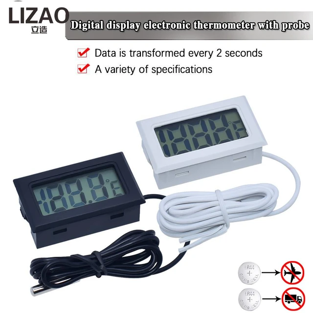 LCD Digital Thermometer Wireless Temperature Meter Indoor Outdoor Fridge  Thermometer Freezer Alarm Gauge Monitor Sensors Device - AliExpress