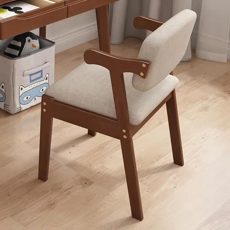 

Nordic Solid Wood Dining Chair with Backrest Home Table Soft Comfortable Back Armchair Children's Study Chairs Dining Room Chair