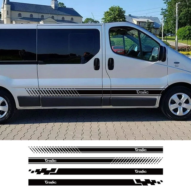 Kaufe 2PCS Auto Tür Aufkleber Für Renault Trafic 3 2 MK1 MK2 MK3 Tuning  Zubehör Camper Van Seite Streifen grafiken Vinyl Film