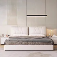 Lit Moderne Unique Minimaliste Rembourré avec Rangement pour Chambre à Coucher Double – Accessoires Maison Français pour le foyer 2