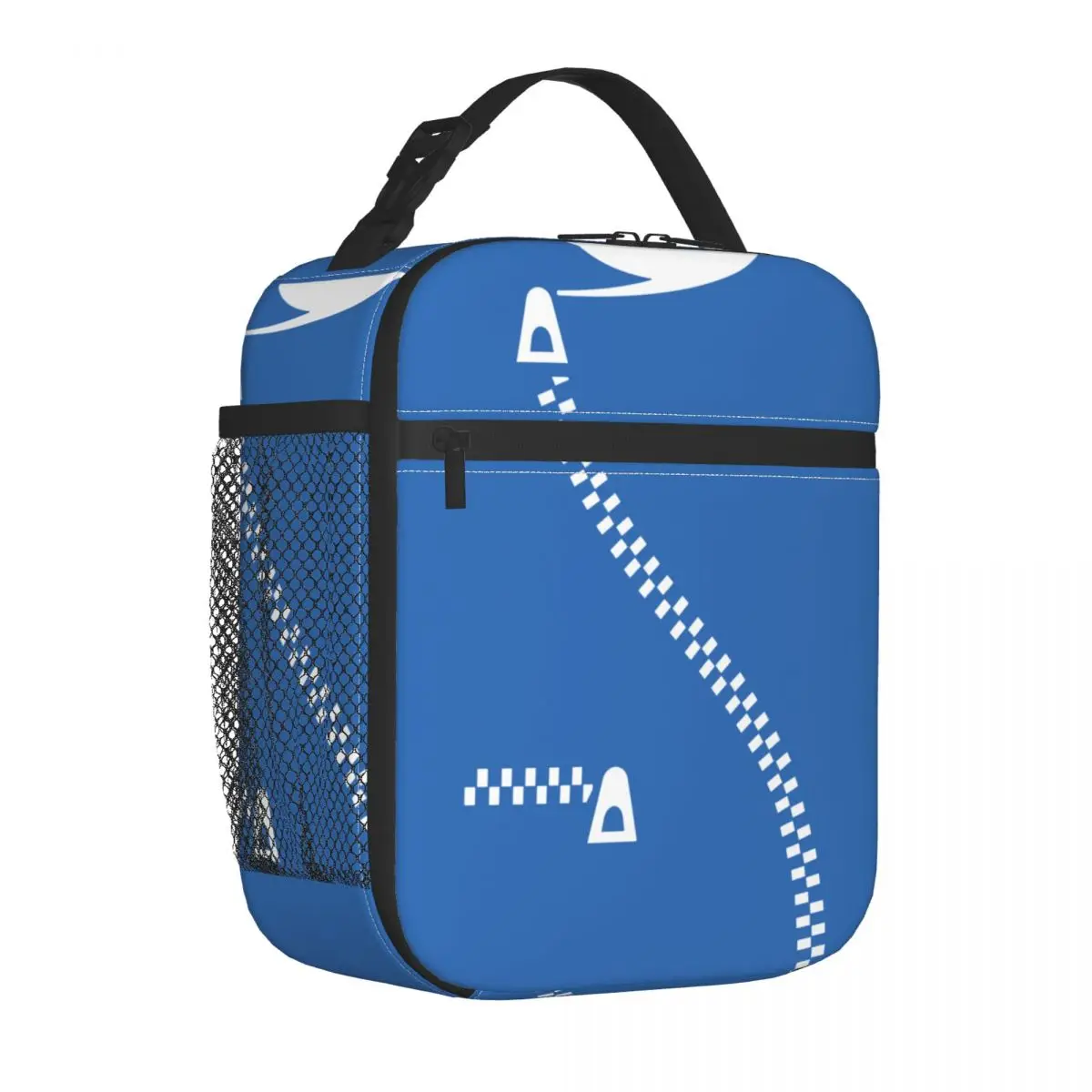 

White Zipper Race Driver Insulated Lunch Bags Large Meal Container Thermal Bag Tote Lunch Box Work Picnic Bento Pouch