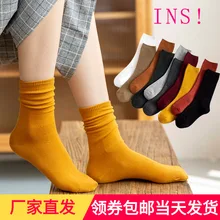 

Women's Pop Socks Pure Cotton Stockings Heap Heap Socks Japanese Harajuku Retro INS Warm Breathable Sports Woman High Socks