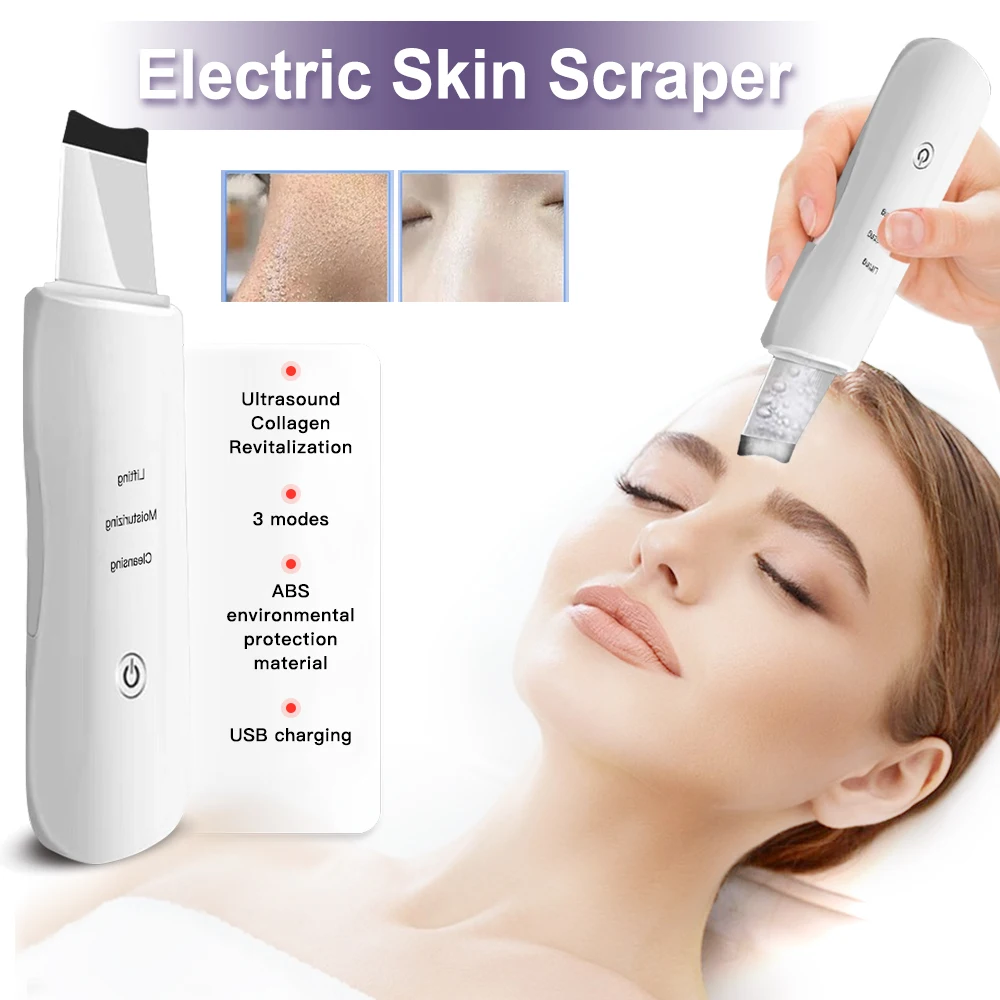 Ultrasonic Skin Scrubber Facial Spatula Blackhead Remover Facial Deep