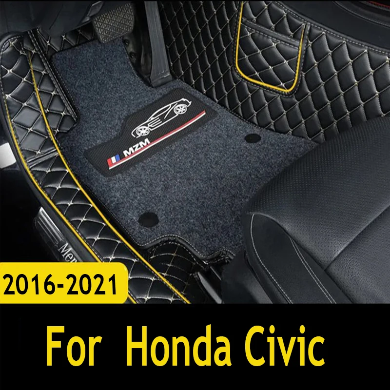LeatherCarFloormatsforHondaCivic202120202019201820172016