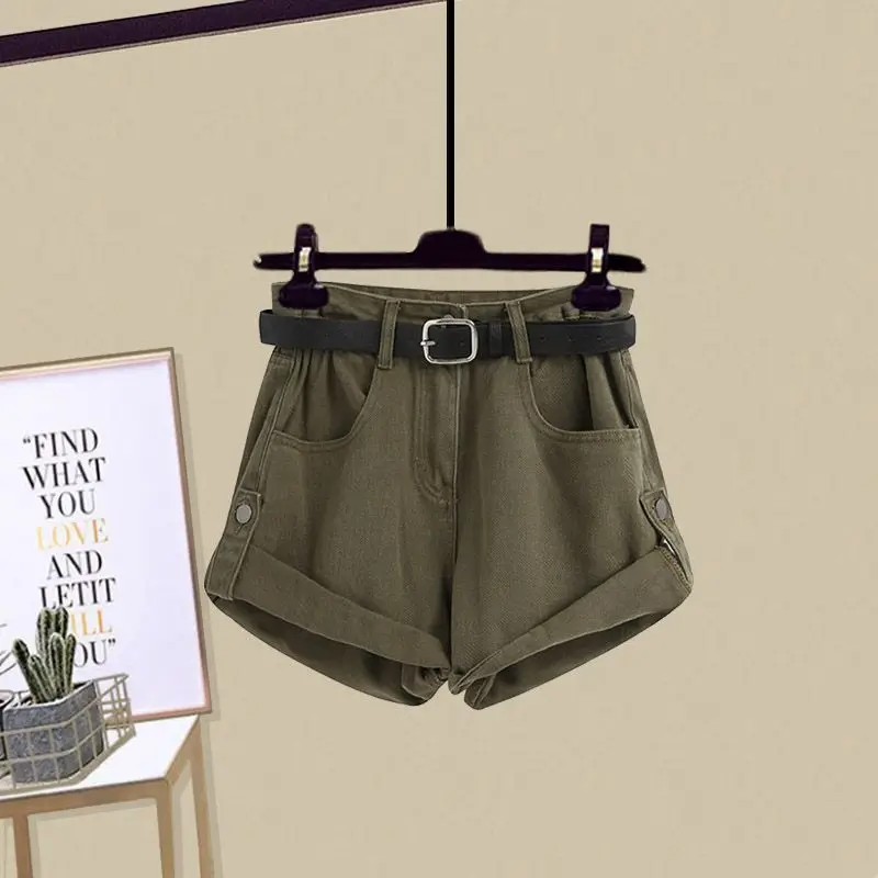 طقم سراويل جينز صيفية للنساء ، قميص نسائي كلاسيكي...