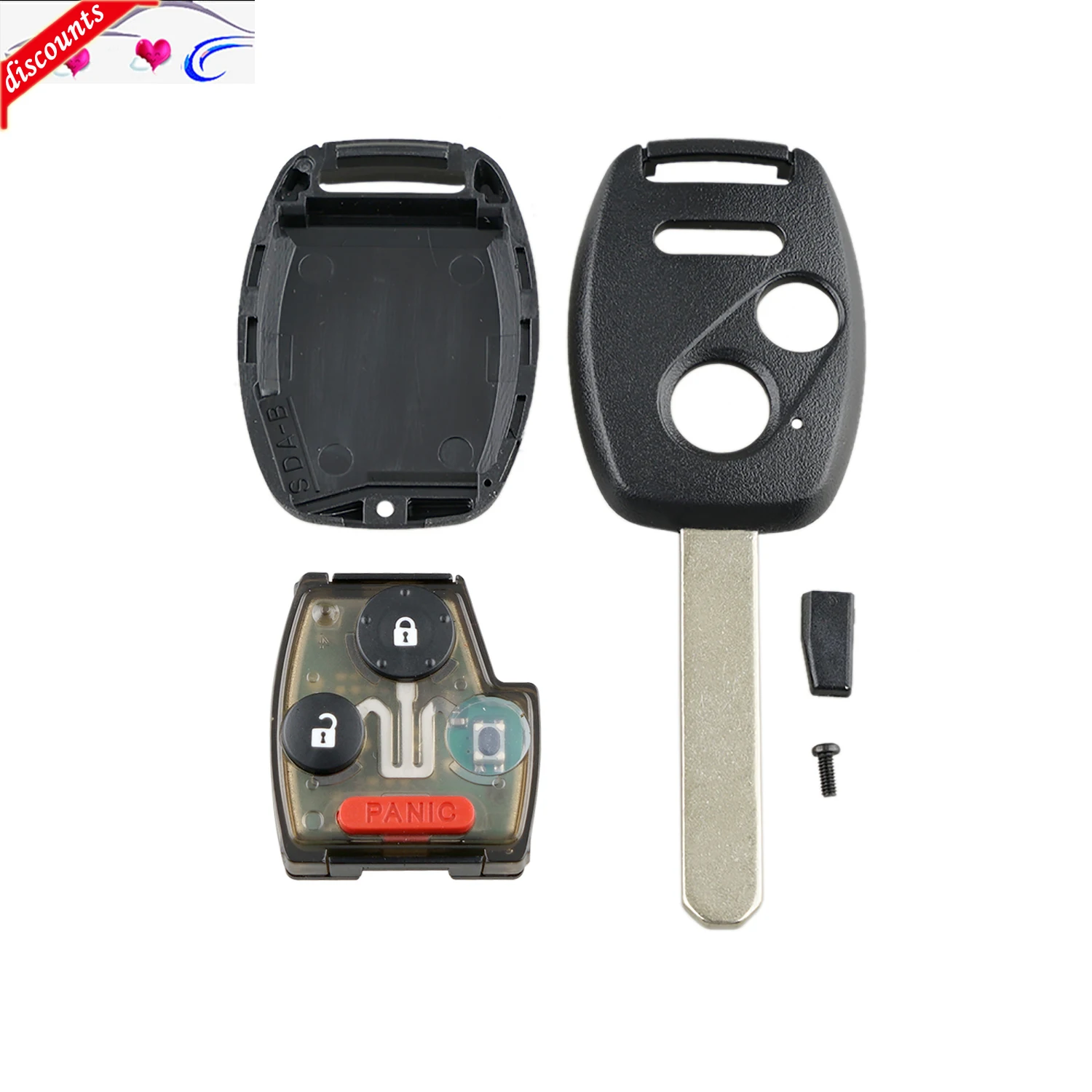 J55 car key 3 key + ID46 chip 313.8 frequency Replacement Remote Key Fob forHonda Odyssey Ridgeline Fit oucg8d-380h-a