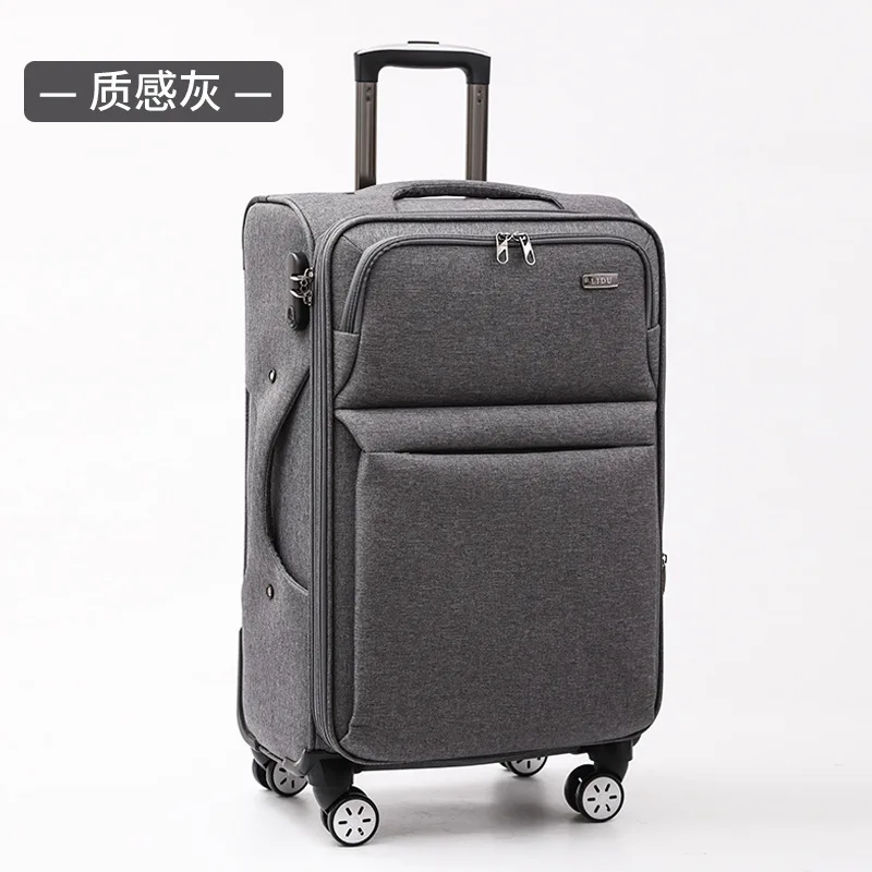 PLUENLI Luggage Men's Business Boarding Bag Trolley Case Explosion-Proof Zipper Solid Oxford Cloth Password Suitcase