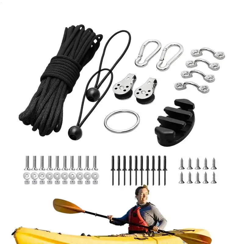 Universal Kayak and Canoe Anchor Trolley Kit with Hardware Accessories