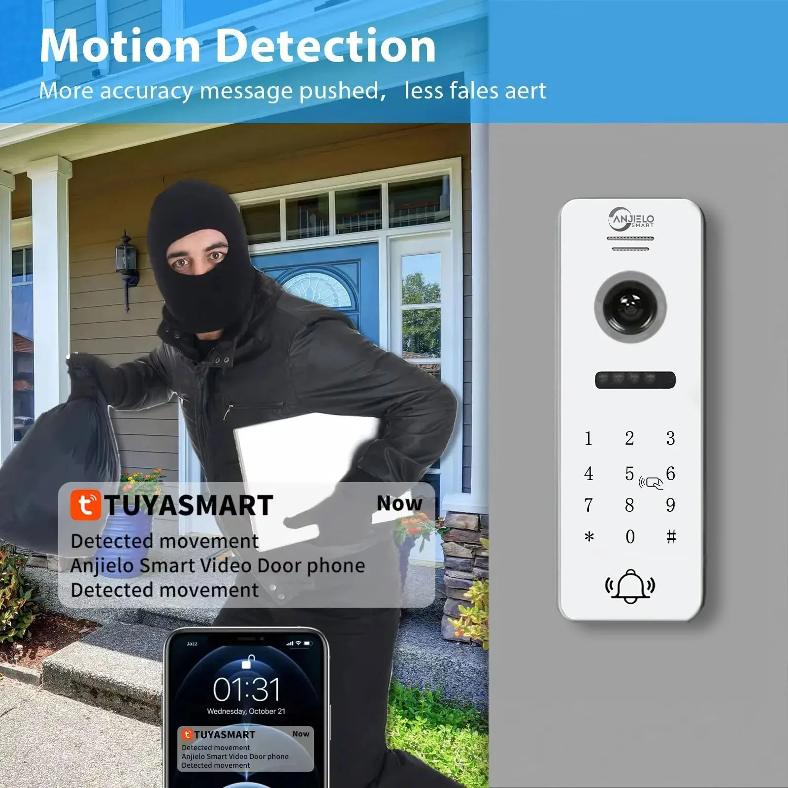 Tuya Smart Video Doorbell Intercom System for Home Apartment Gate and Door Lock