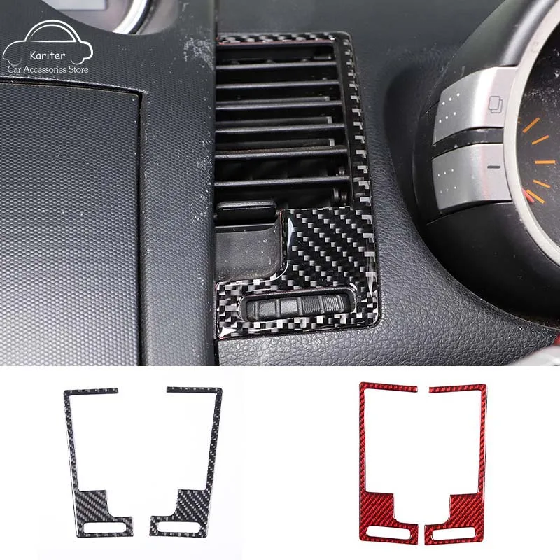 

For Nissan 350Z 2003-2006 Soft Carbon Fiber Car Styling Central Control Air Vent Frame Decorative Sticker Interior Accessories