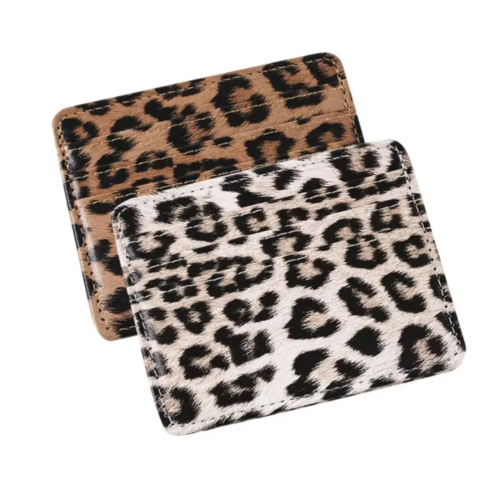 Classics PU Leather Leopard Print Card Wallet Slim Multi Slot Id Credit Card Holder Case Card Cover Purse Unisex