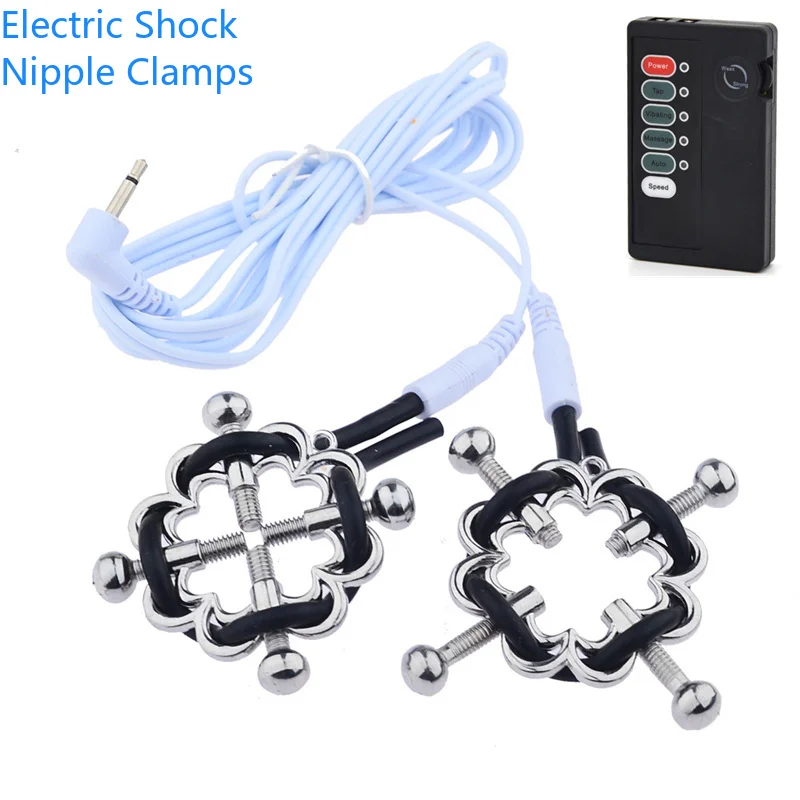 Electro Shock Breast Clip Full Body Massage Clitoris Vagina Stimulator Labia Nipple Clamps Accessories Sex Toys For Couples