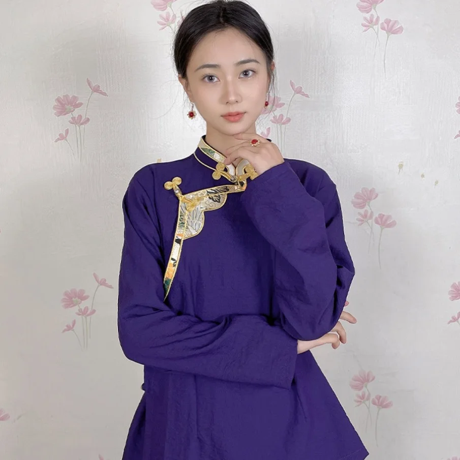 chinese dress ladies Buddha Stones Tibetan Dress Clothing Lhasa Long Wrap Dress Maxi Dress Women Clothing, Red (Auspicious Cloud Pattern) / US6,UK/AU10,EU38 (L)