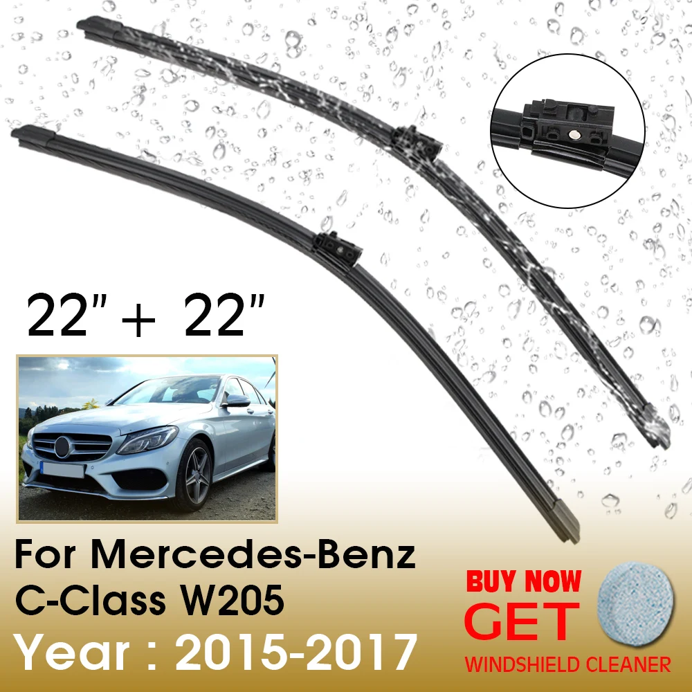 

Car Wiper For Mercedes-Benz C-Class W205 22"+22" 2015-2017 Front Window Washer Windscreen Windshield Wipers Blades Accessories