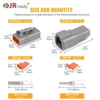 JRready 84PCS ST6251 Deutsch DTP Connector Kit, 2 Wire IP67 Waterproof Connector with Stamped Contacts 14-12AWG, 25A 2