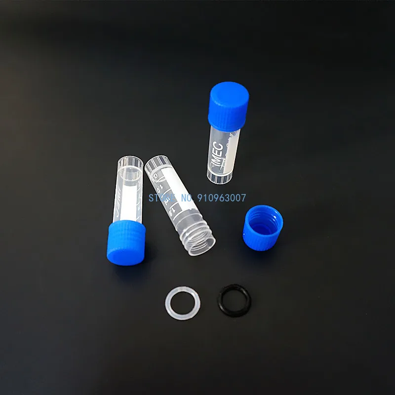 500pcs/lot 1.8ml(2ml) cryovial Cryopreservation tube Cryogenic Vials Plastic reagent bottle with Silica gel washer