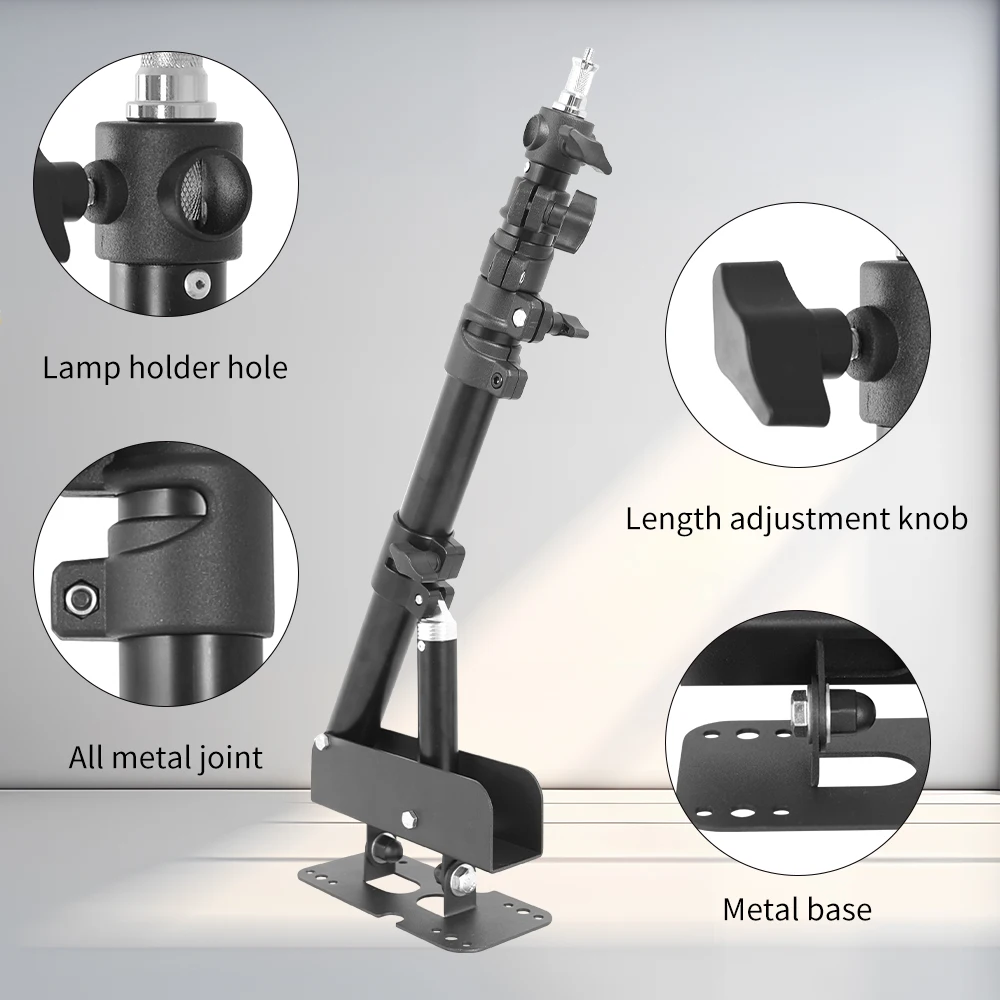 Wall Mount Boom Arm for Photography Studio Softbox Video Ring Lights 100cm Max Length Horizontal and Vertical Rotatable light stand photographic light stand