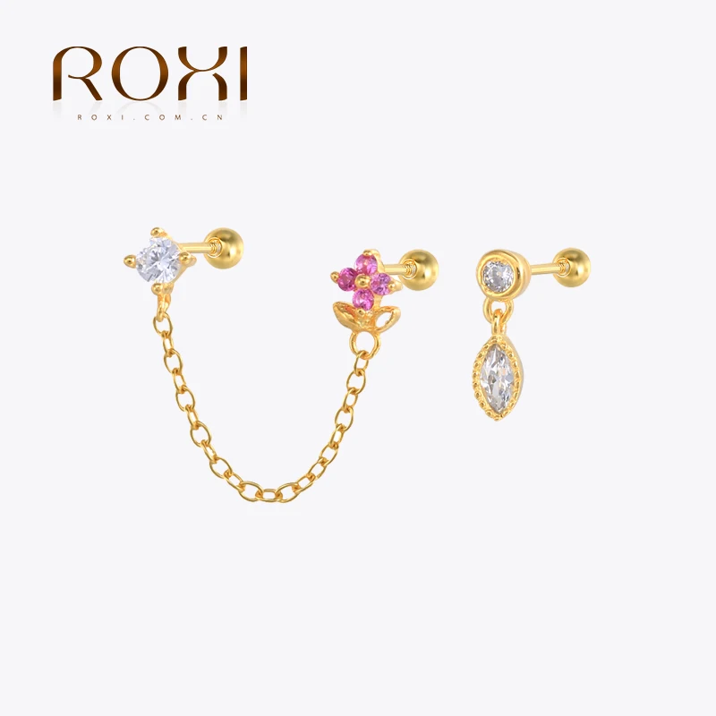 

Серьги-гвоздики женские из серебра 925 пробы, винт для пирсинга