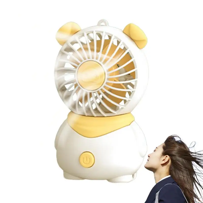 

USB Handheld Fan Table Fan Quiet Cute Pig Design Small Portable 4 Fan Leaves Fan For Home Office Travel Handheld Fan Desktop Fan