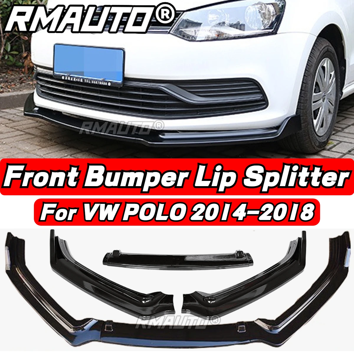 Polo Mk5 Paraurti Anteriore Splitter Diffusore Labbro Posteriore Spoiler Body Kit Per Vw Polo Mk4 Mk5 Mk6 Mk7 Mk8 2009-2023 Accessori Auto