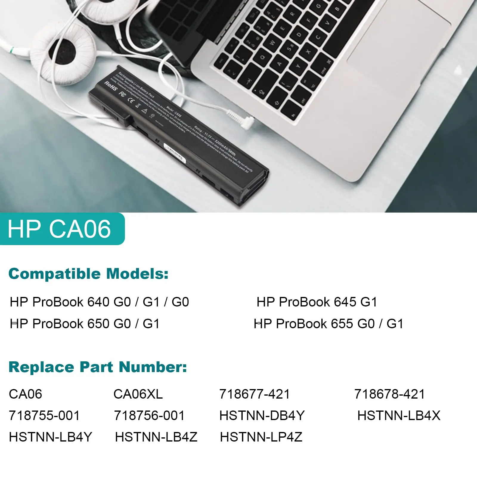 Batteria 5200mAh per HP PROBOOK CA06 CA06055