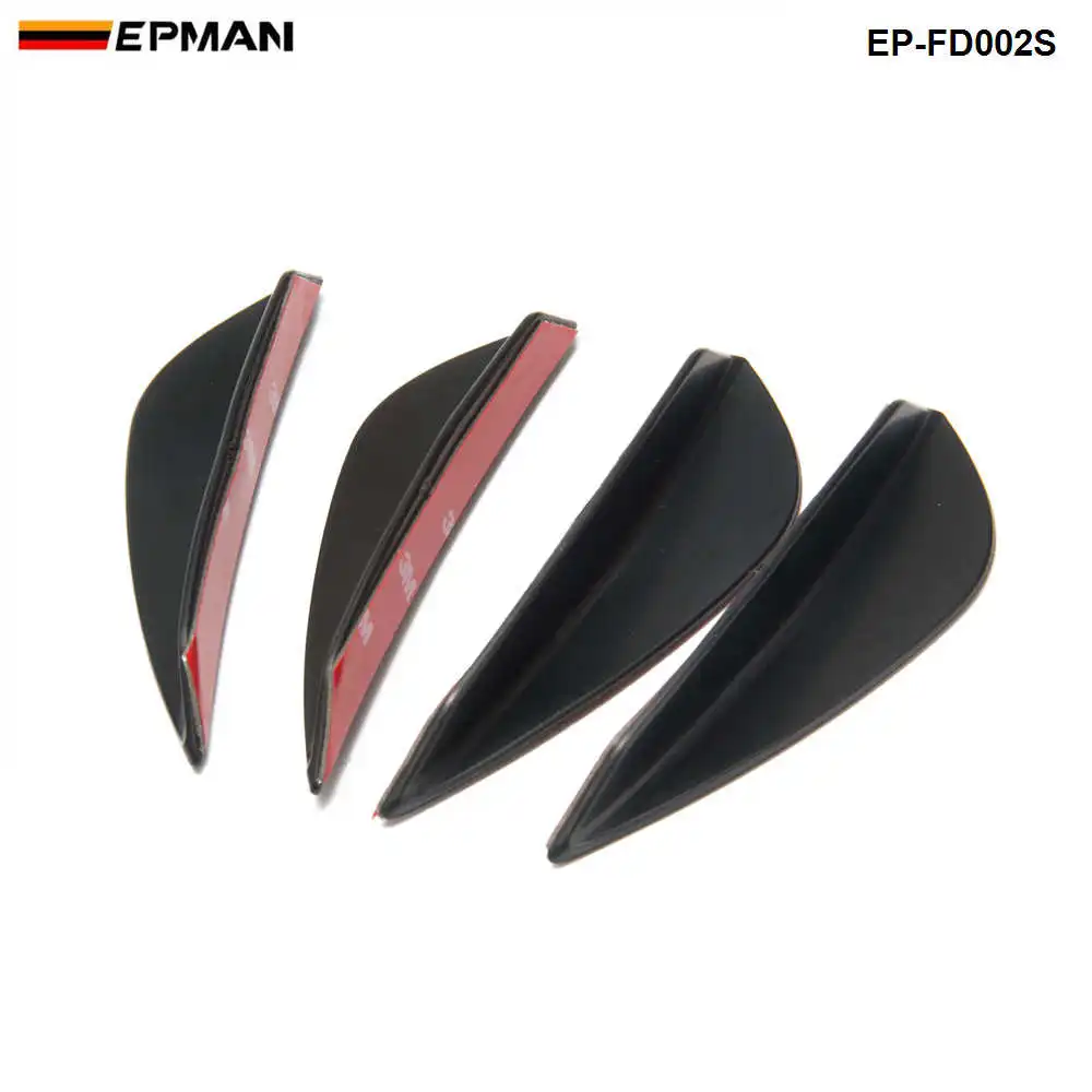 4pcs Carbon fiber Front Bumper Lip Splitter Fins Body Spoiler Canards Valence Chin EP-FD002S