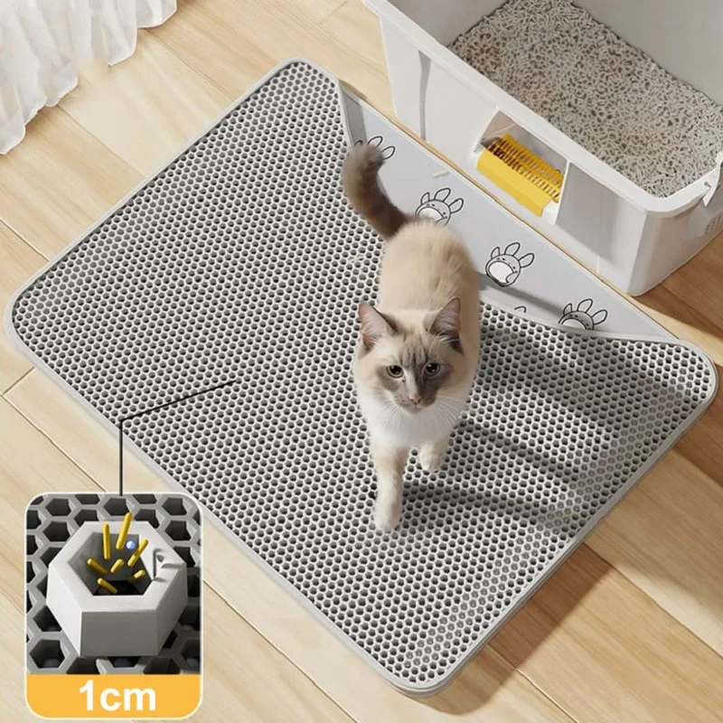 Good Night Tiger Water Resistant & Nonslip Cat Litter Box Mat