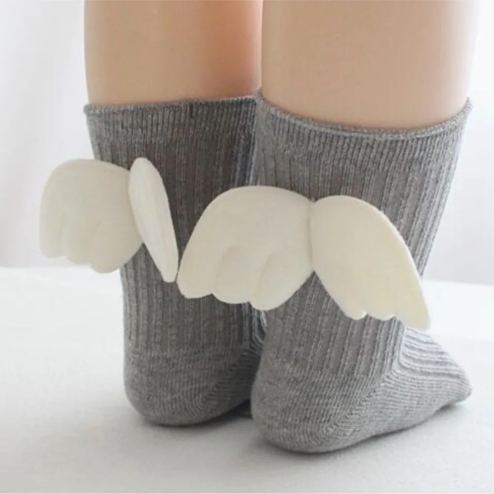 baby non-slip floor socks newborn long sokken Vertical stripes wings hosiery dispensing plain short sock