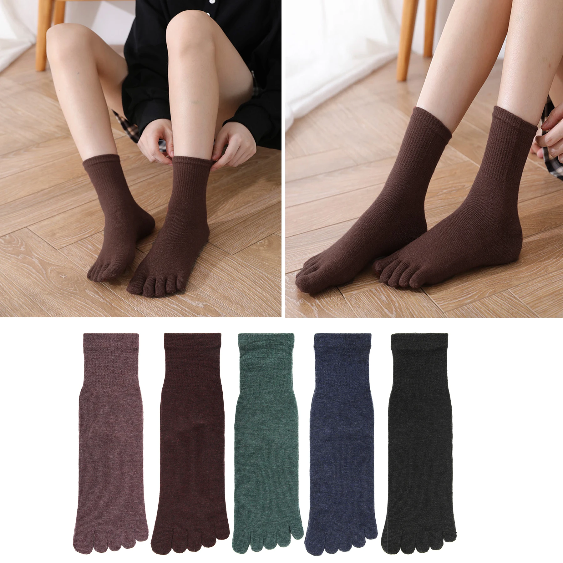 

GUGULUZA Yoga Five Finger Socks Women Girl Cotton Polyester Solid Non-Slip Casual Fashion Pilates Fitness Harajuku Sock With Toe