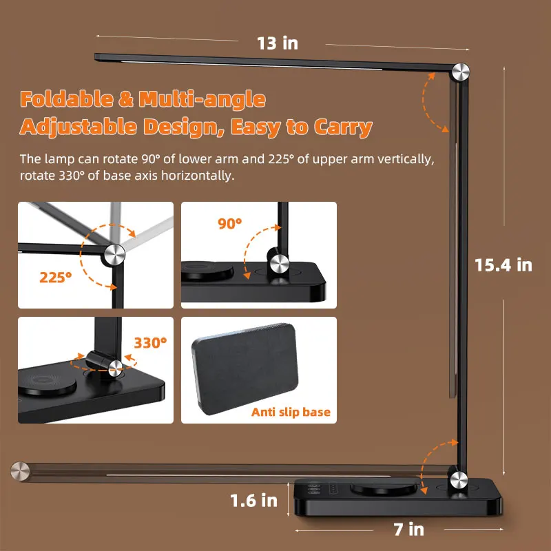 LED Desk Lamp with Wireless Charger 5