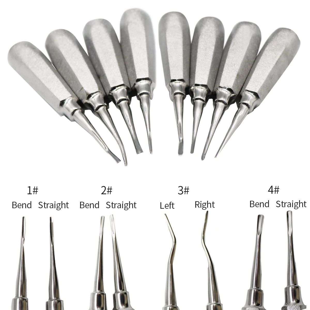 

1 Set 8Pcs Dental Tongue Scraper Quite Minimally Invasive Tooth Extraction Tools Tooth Elevator Root Elevator Dental Instruments