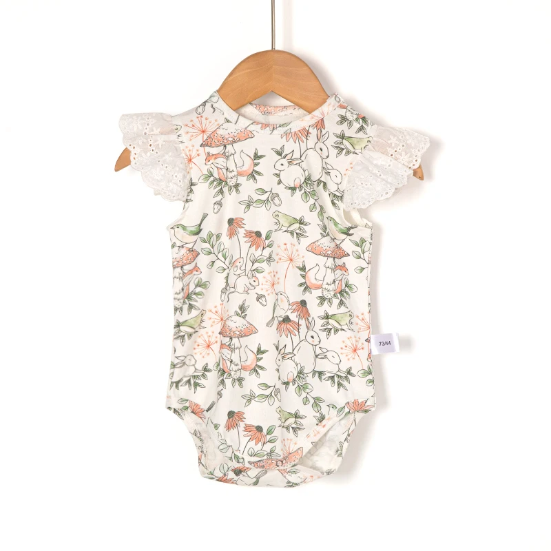 Cotton Romper Baby Bodysuit Baby Clothing Baby Jumpsuit Summer Jumpsuit Summer Infant Baby Girls Romper Flutter sleeve cotton Romper Bodysuits Fashion Kawaii Baby Clothes