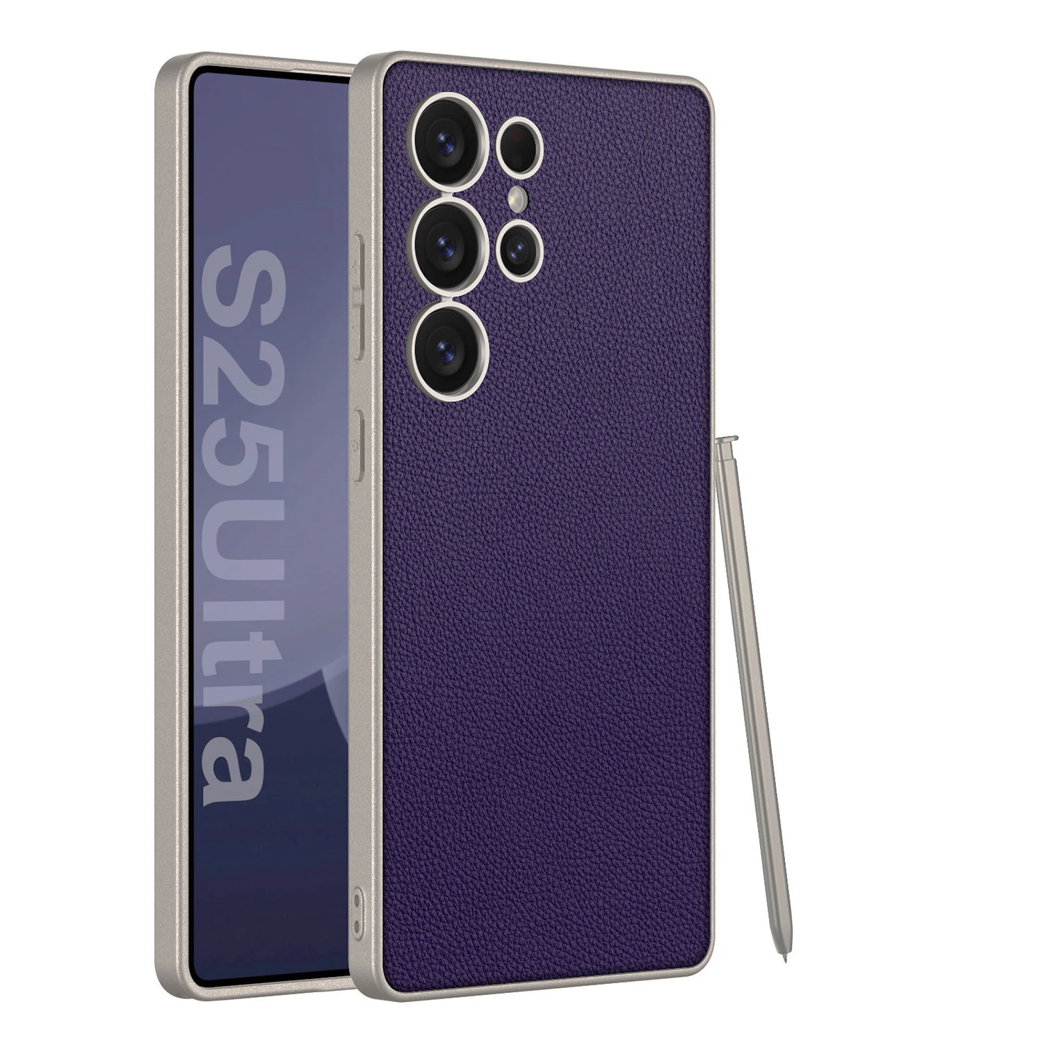 Elegant Metallic Paint Leather Case - Slim Protective Cover with Soft Edges