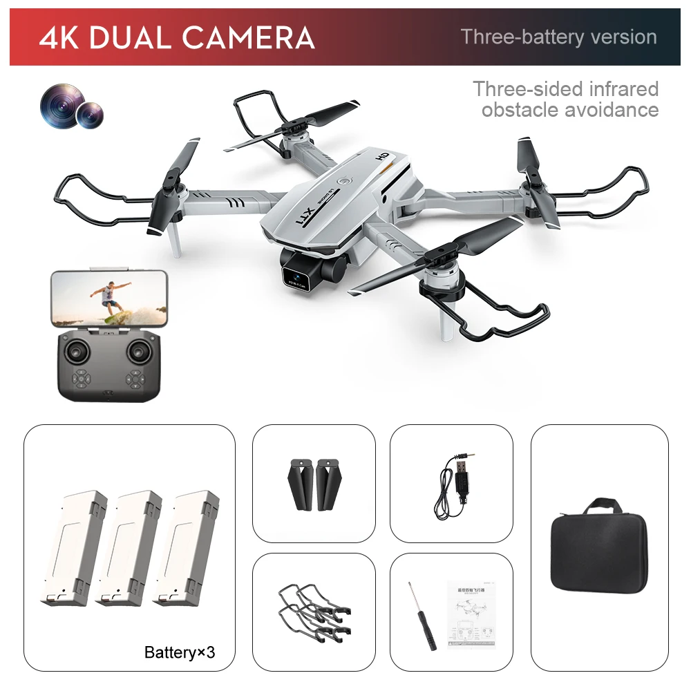 2022 New XT1 mini Drone  4K Professional Camera FPV WIFI  Three-way Obstacle Avoidance Foldable Quadcopter  RC Helicopter Toys cute RC Helicopters RC Helicopters