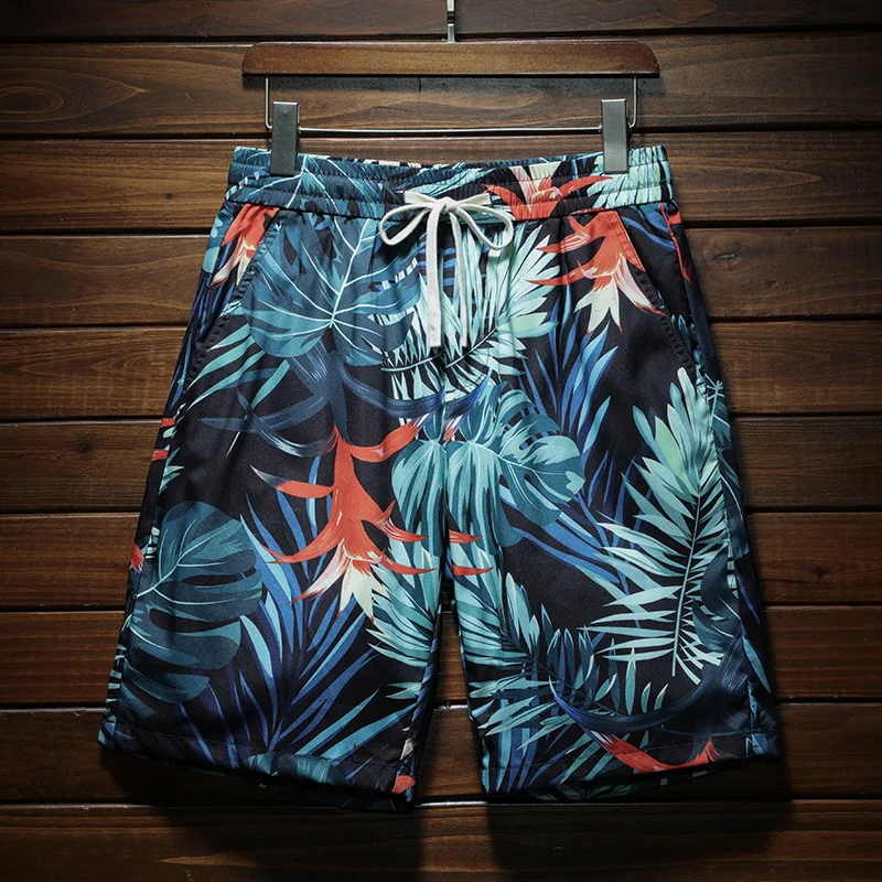 Beach Shorts Men2024Summer Lightweight Breathable and Loose Versatile Fashion Printed Stretch Street Trend Outdoor Cropped Pants 4