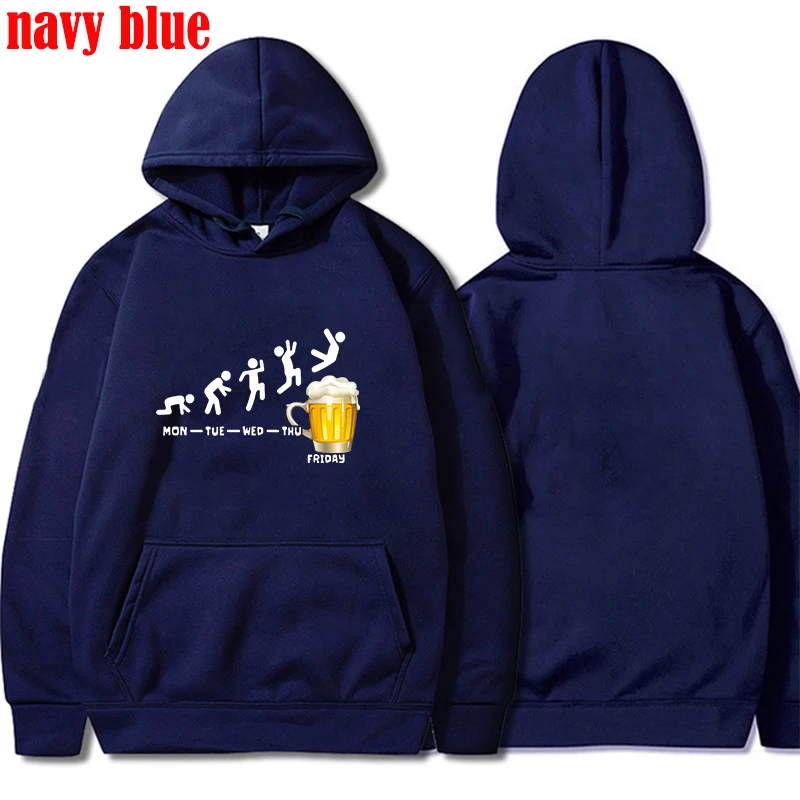 Friday Beer Print Men\'s Hoodies Funny Graphic Print Shirts Women Men Pullovers Streetwear Hooded Sweatshirts