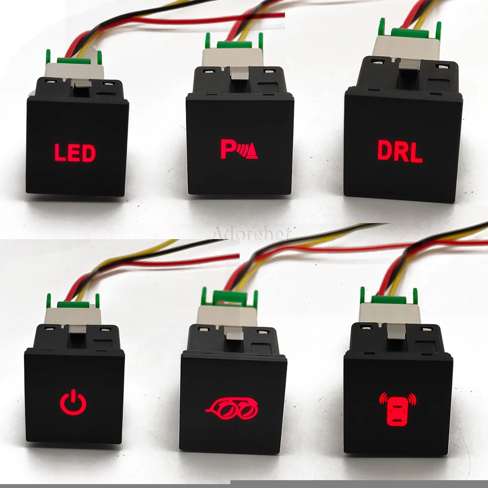 1Pc Car Led Fendinebbia Radar Power On Off Registratore Della Fotocamera Pulsante Interruttore Monitor Per Vw Golf 6 Jetta 5 Mk5 Caddy Eos Scirocco