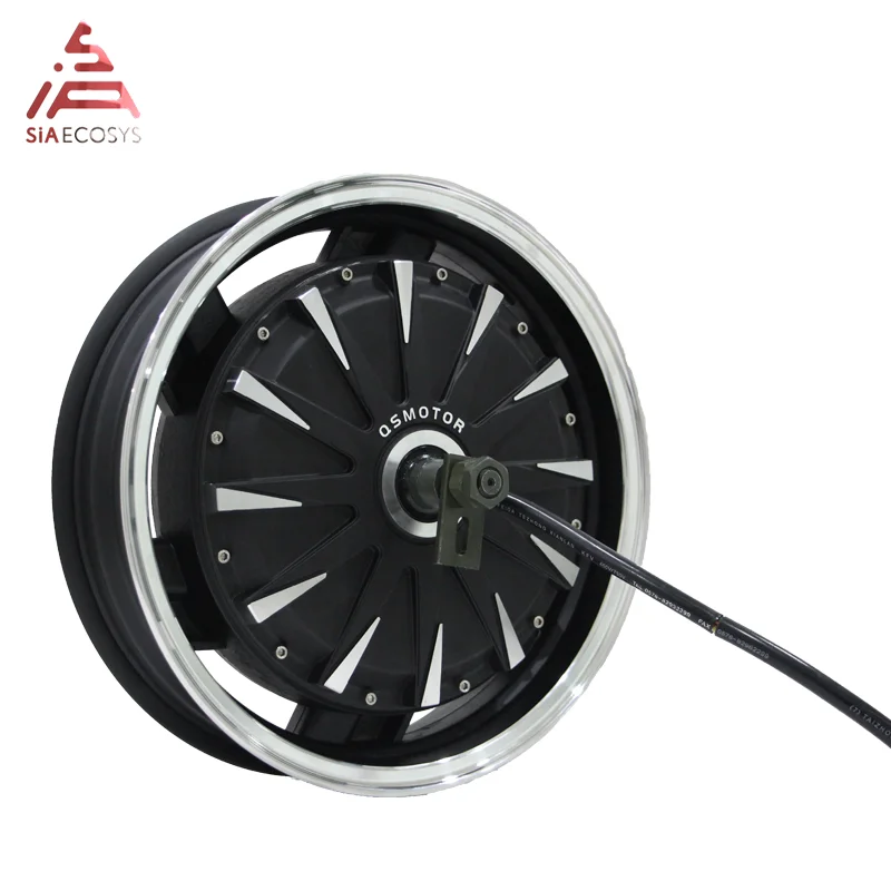 

QSMOTOR 260 14*3.5inch 3000W V1 70KPH High Power BLDC In Wheel Hub Dual Shaft Motor For Electric Motorcycle From SIAECOSYS