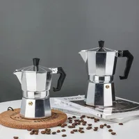 Nouveau Pot Moka en aluminium ménage 50ml-600ml poêle à Latte cafetière classique percolateur à expresso Pot d'extraction de café 5