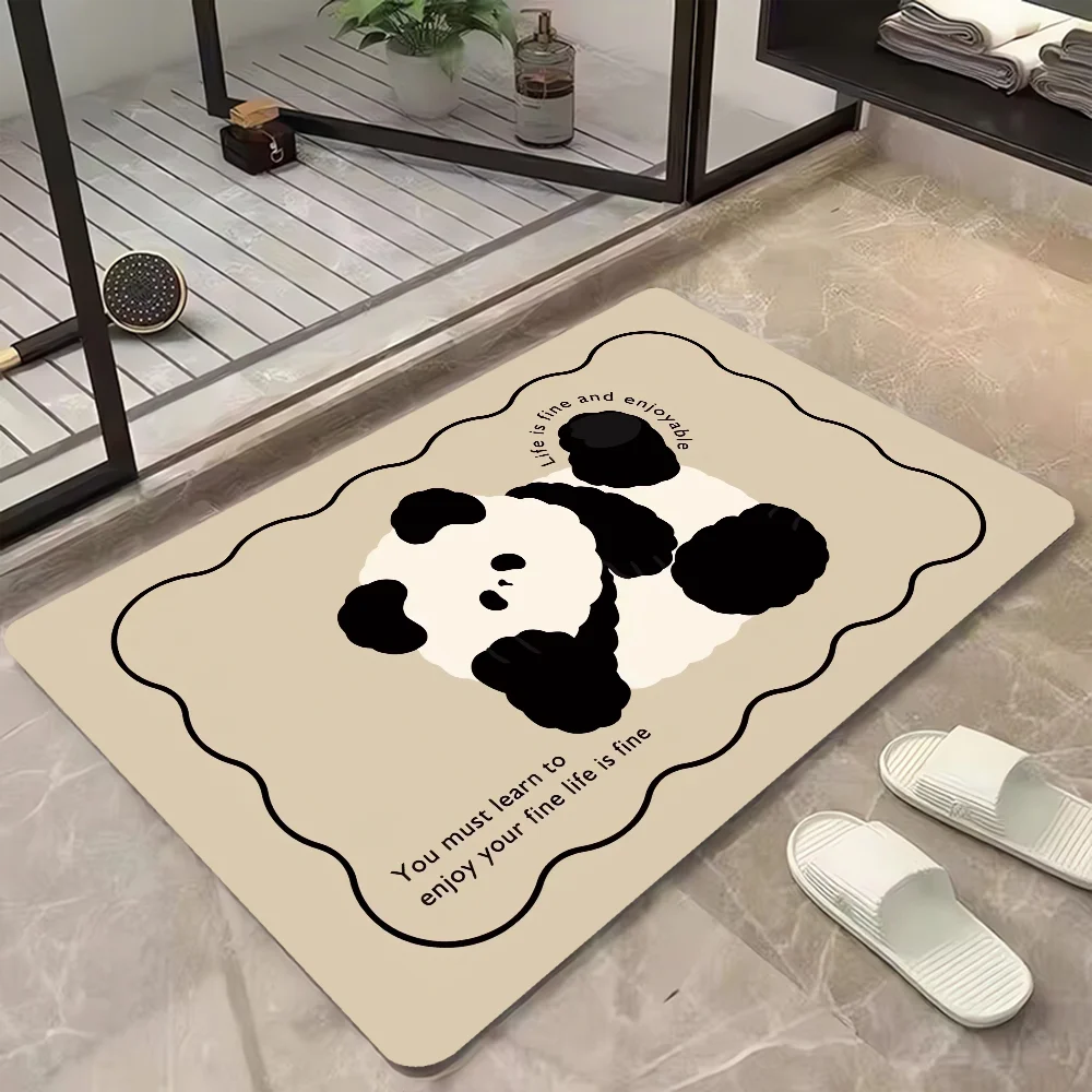 Panda Floor Mat for Kitchen Carpet for Bathroom Things to the House Entrance Door Doormat Outdoor Modern Home Decoration Custom 3