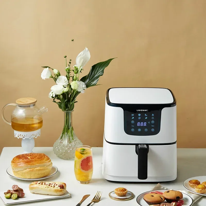 5.5L Air Fryer 220V 1700W Air Fryers Oil-Free Healthy Fryer Pizza Pot Smart Touch LCD Electric Fryer KZ-D5501 5